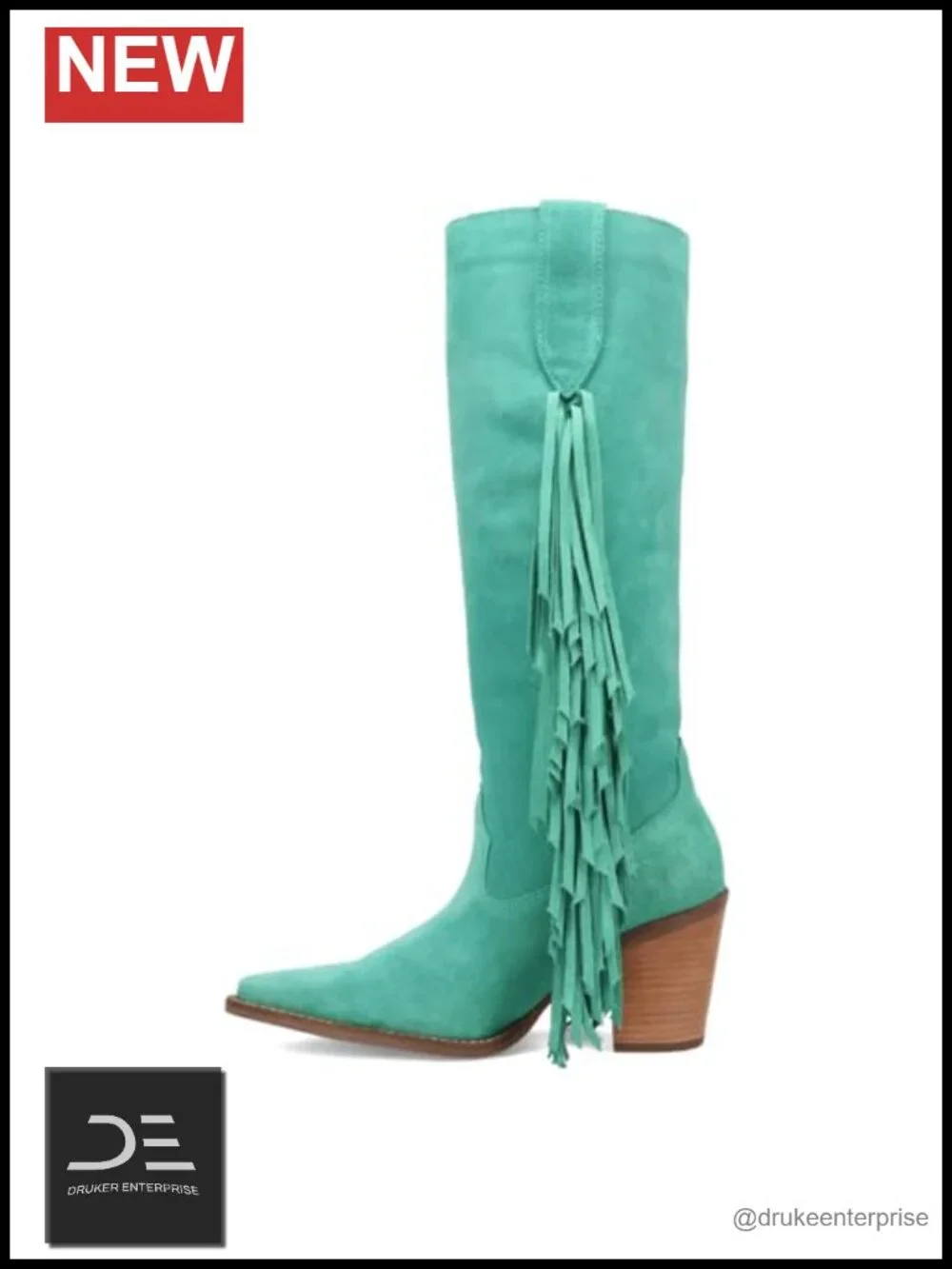 Dingo Twister Snip Toe Over the Knee Boots Suede Mid Heel Pull On